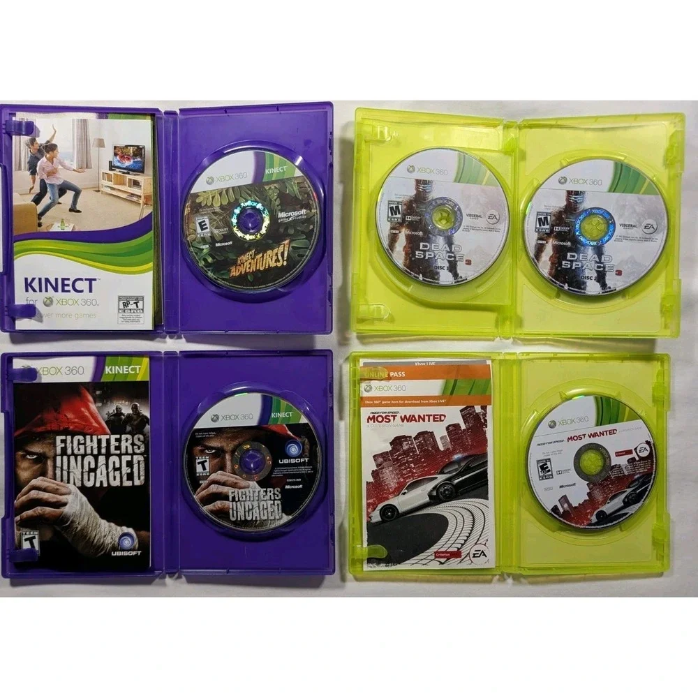 Xbox‎ 360 Lot of 4 Need For Speed, Most Wanted, Dead Space 3, Kinect Adventures